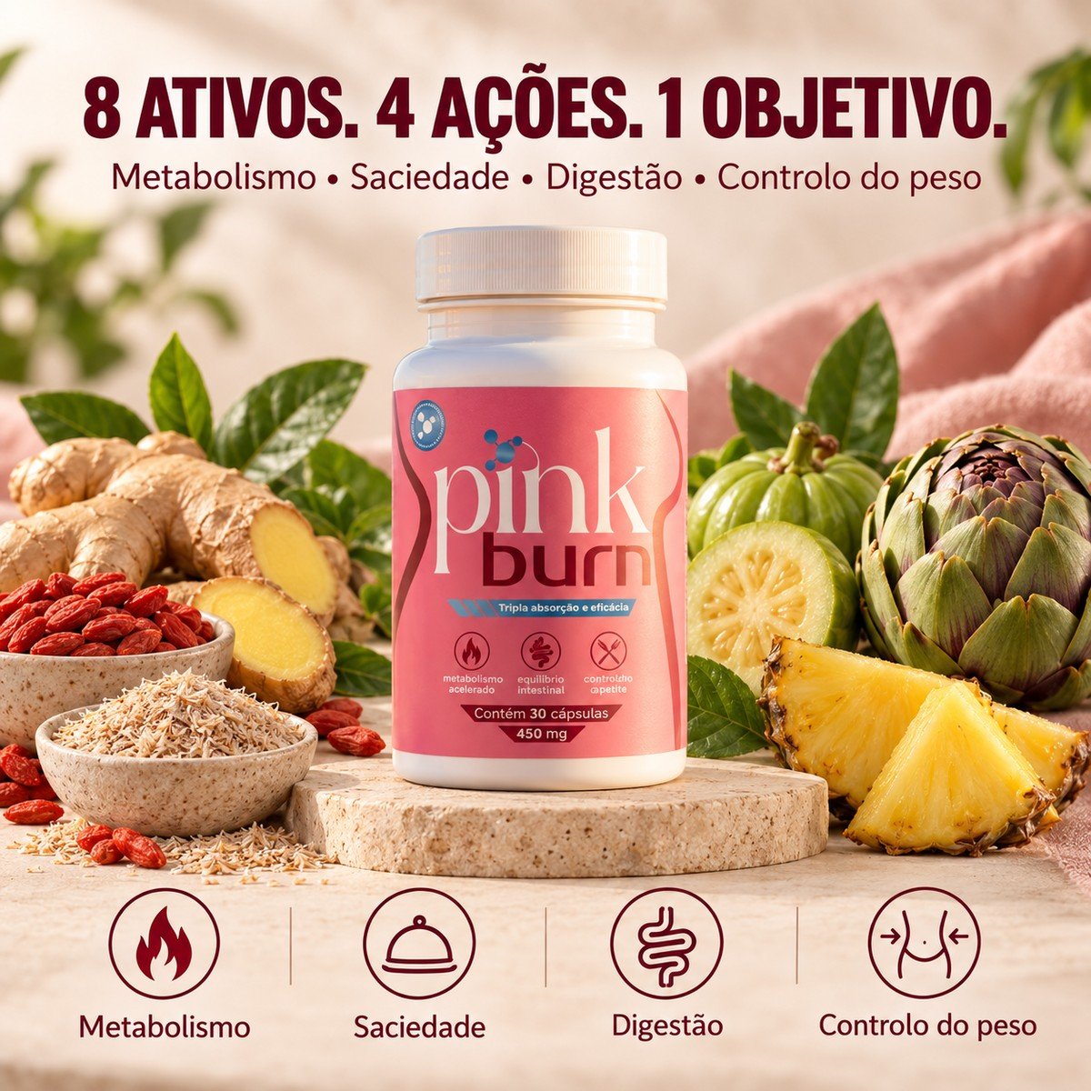 Os oito ativos da PINK BURN